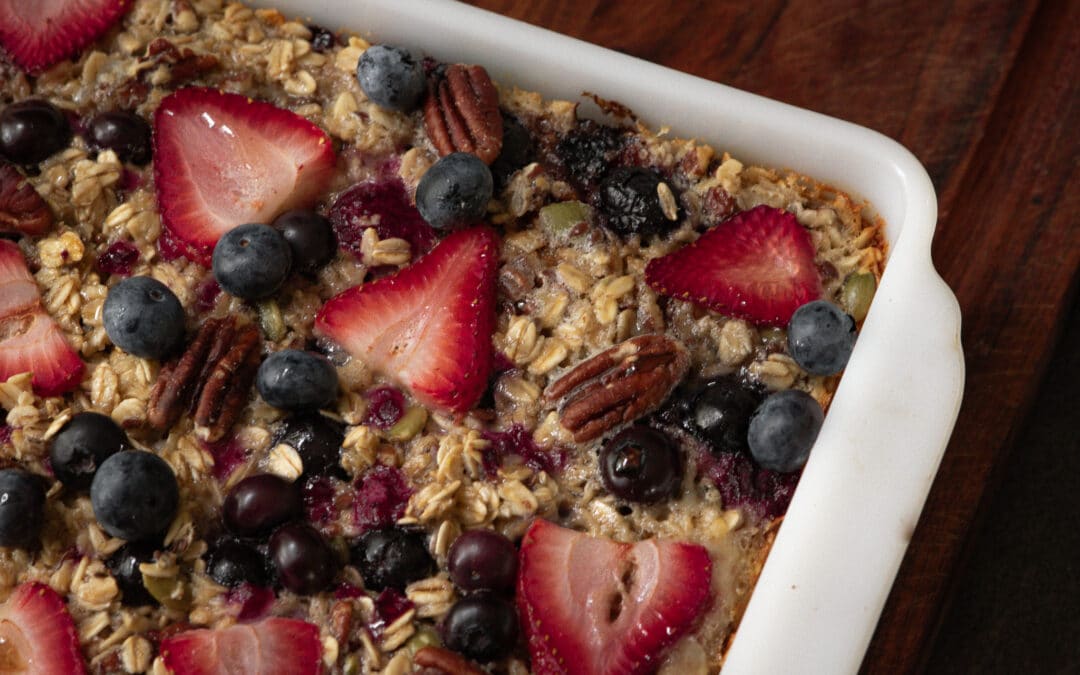 Berry Baked Oatmeal: One bowl- Protein packed